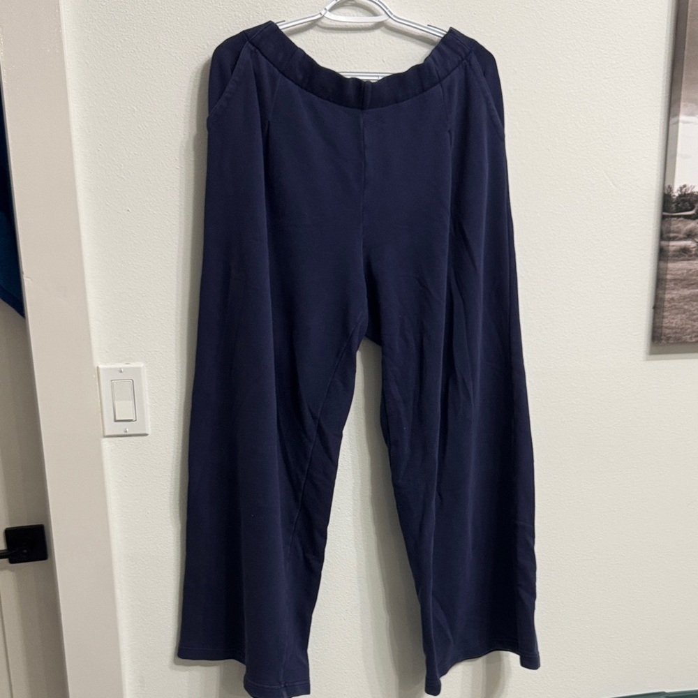 aerie Wide Leg Lounge Pants in Deep Navy
